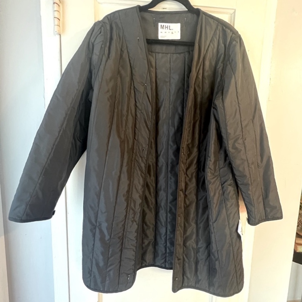 Margaret Howell MHL knee length quilted inner liner jacket